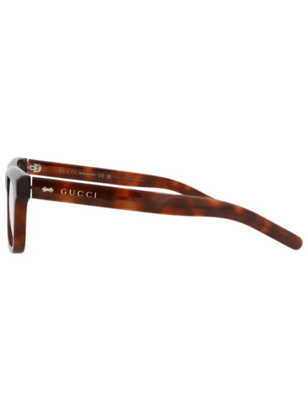New Gucci Women's Eyeglasses Mens Square Rectangle Havana Havana Transparent